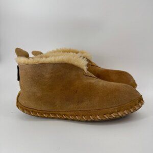 L.L. Bean Women’s Wicked Good Shearling Suede Moccasin Slipper 8